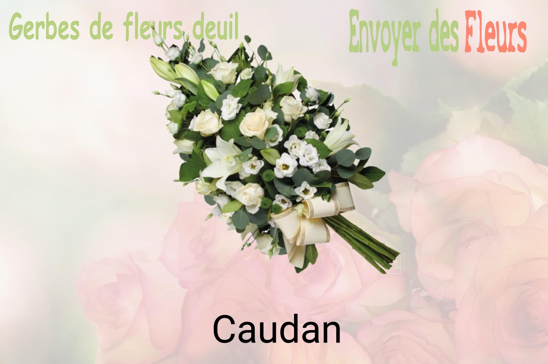 Gerbe de fleurs de deuil livrée à Caudan